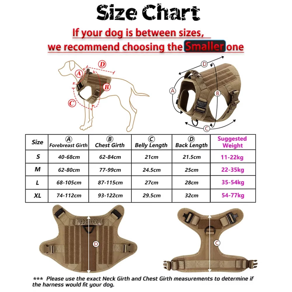 Harnais tactique MOLLE pour grand chien