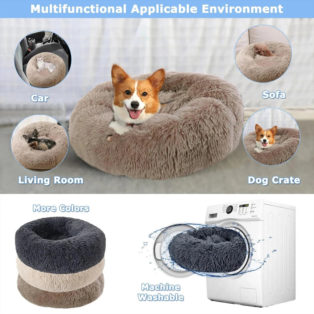 Panier rond moelleux en peluche