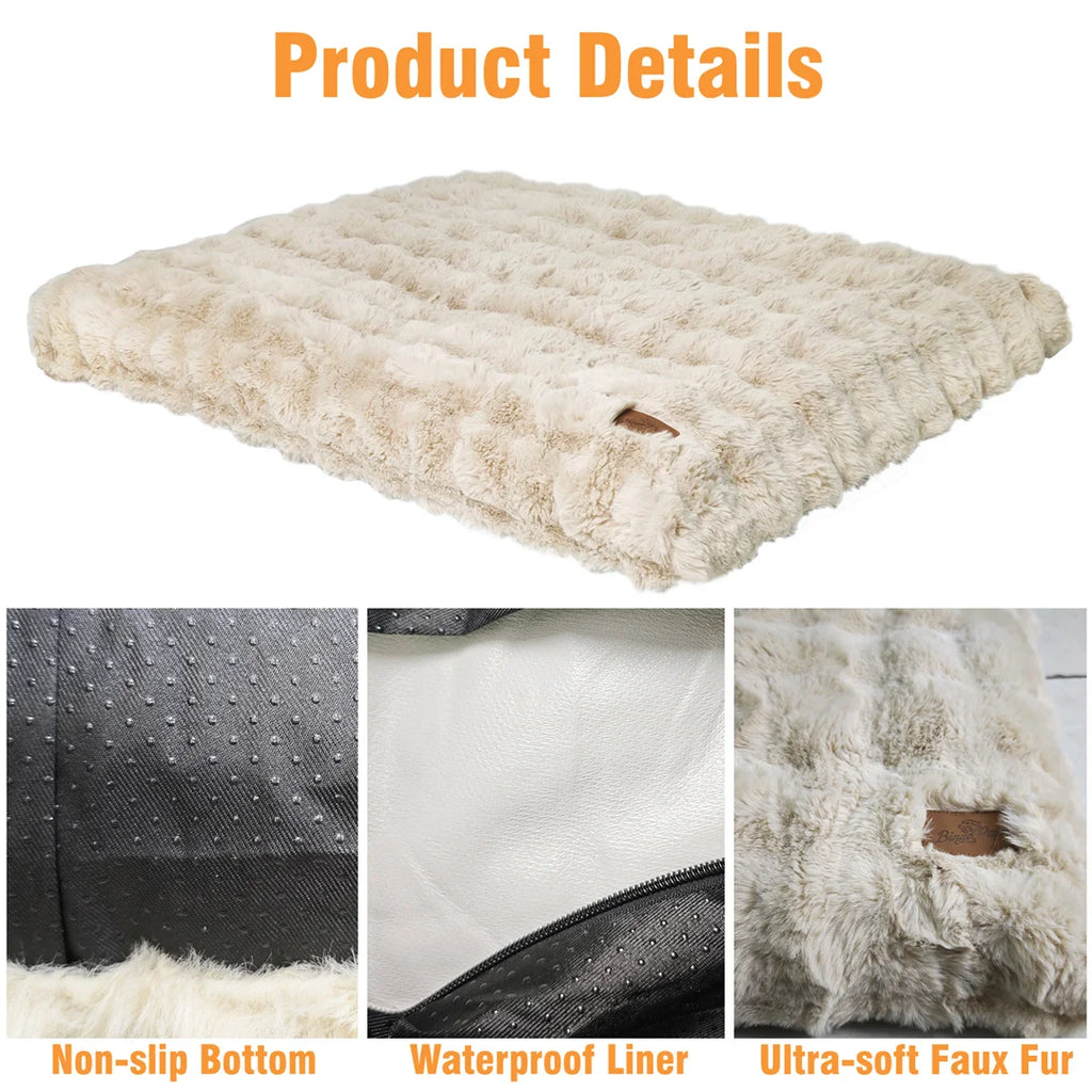 Coussin épais en fausse fourrure, déhoussable