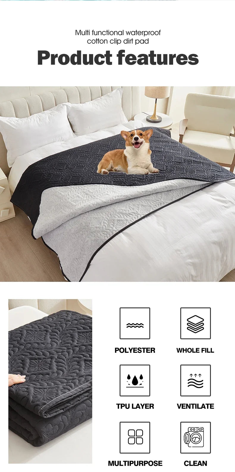 Protège-canapé matelassé imperméable