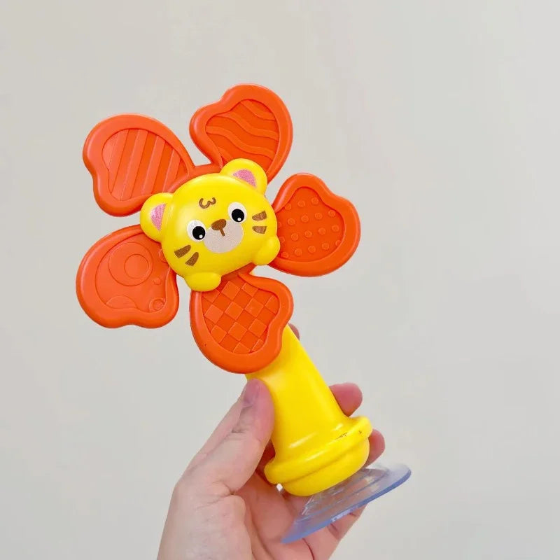 Random Color 1 Piece Animal Suction Cup Windmill Spinning Toy, Baby Teething Sensory Toy, High Chair Suction Cup Feeding Tool, Newborn Soothing Tactile Early Education Aid, Baby Developmental Toy, Full-Month Gift