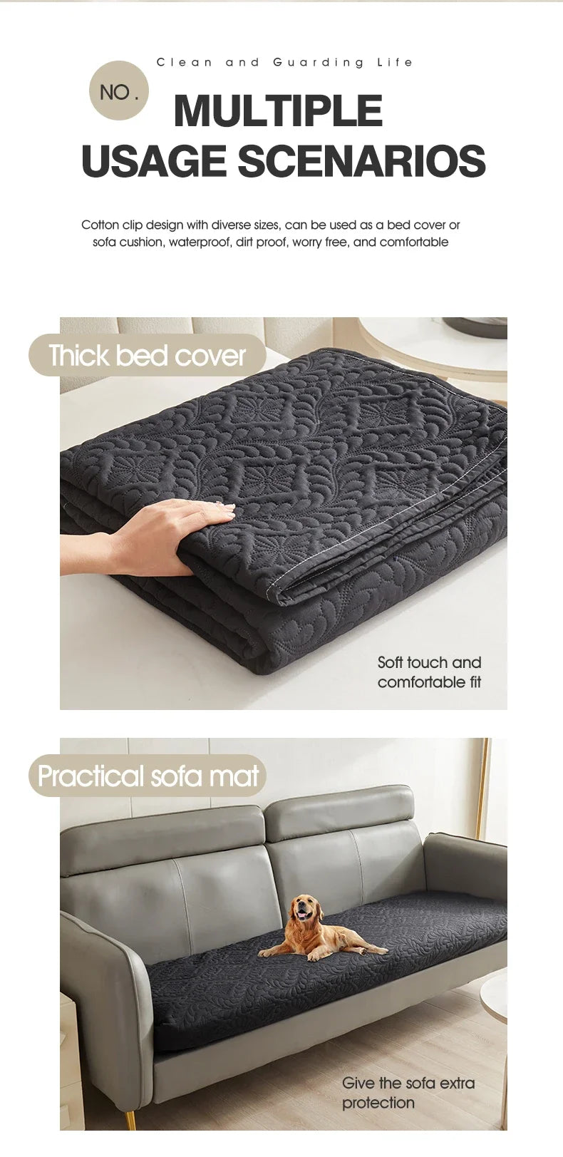 Protège-canapé matelassé imperméable