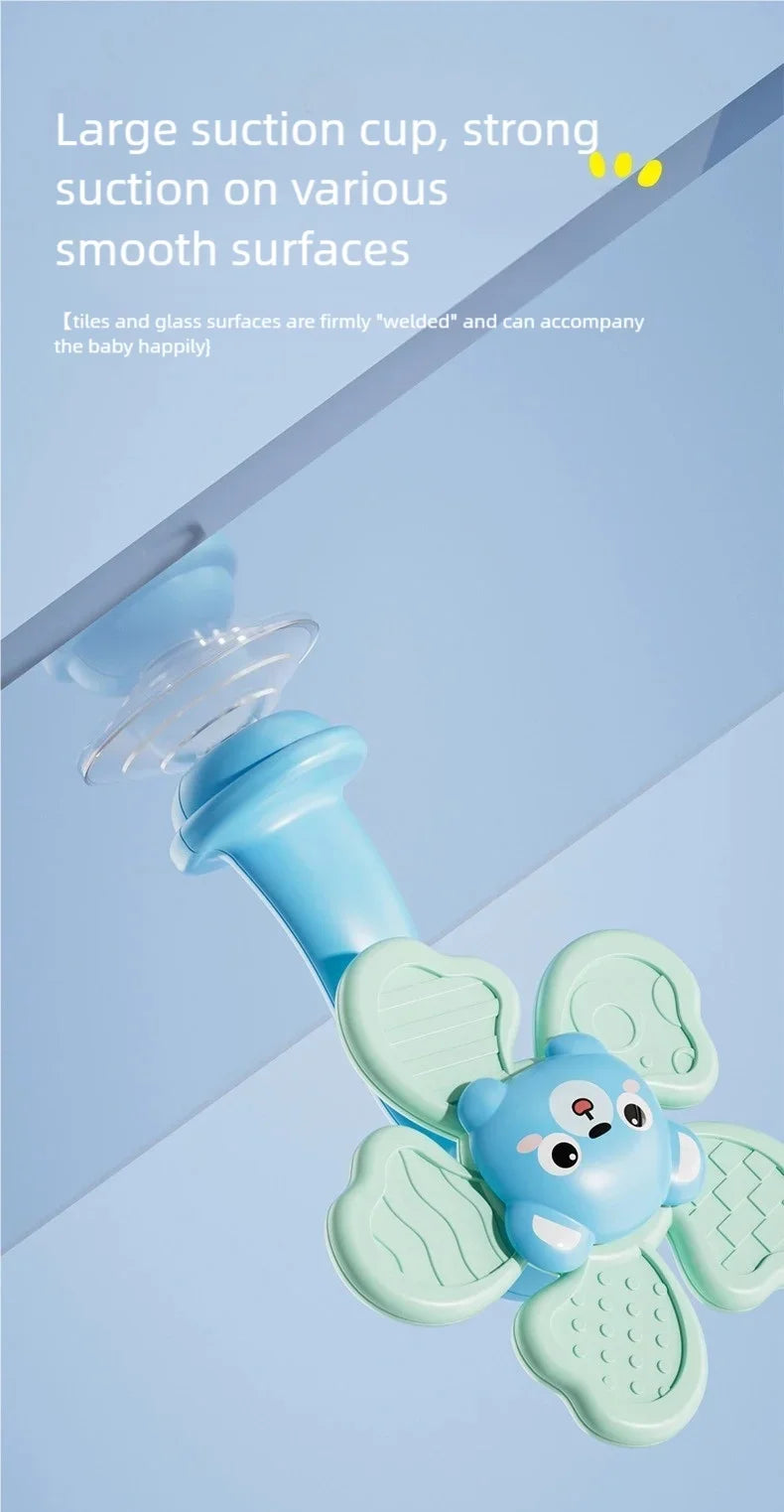 Random Color 1 Piece Animal Suction Cup Windmill Spinning Toy, Baby Teething Sensory Toy, High Chair Suction Cup Feeding Tool, Newborn Soothing Tactile Early Education Aid, Baby Developmental Toy, Full-Month Gift