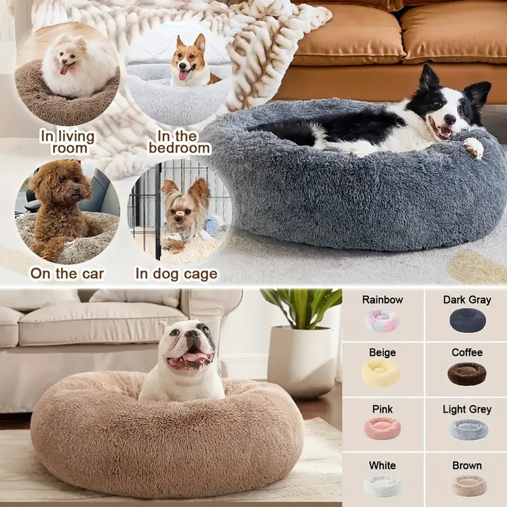 Panier rond moelleux en peluche