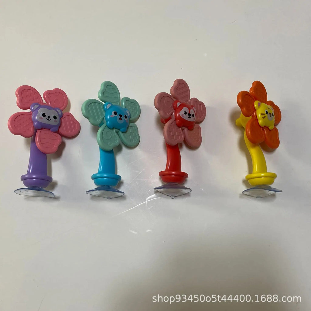 Random Color 1 Piece Animal Suction Cup Windmill Spinning Toy, Baby Teething Sensory Toy, High Chair Suction Cup Feeding Tool, Newborn Soothing Tactile Early Education Aid, Baby Developmental Toy, Full-Month Gift