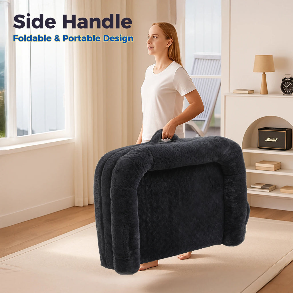 Lit canapé pliable en peluche, pour grand chien