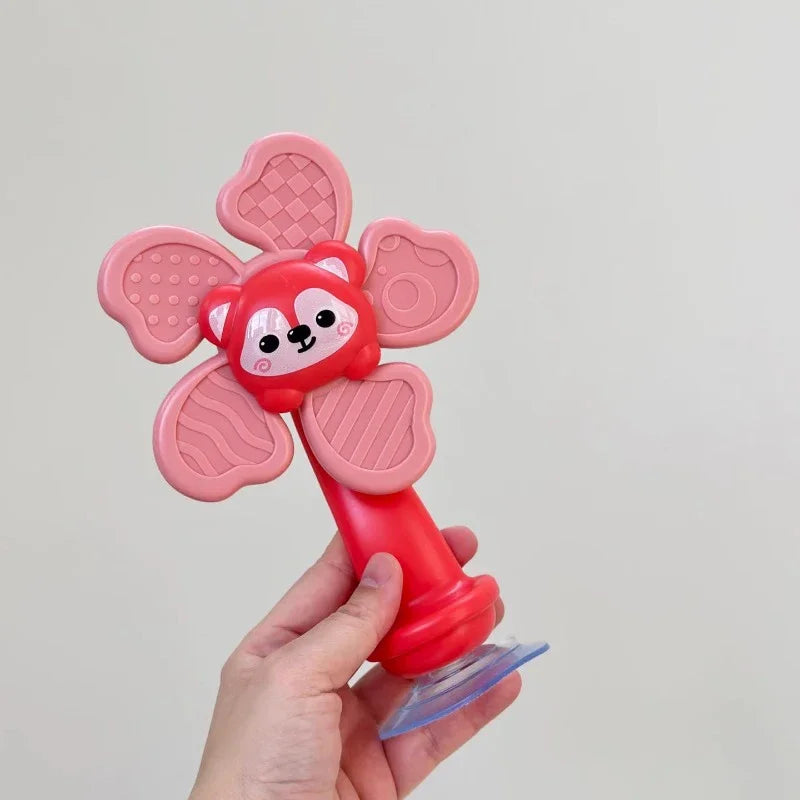 Random Color 1 Piece Animal Suction Cup Windmill Spinning Toy, Baby Teething Sensory Toy, High Chair Suction Cup Feeding Tool, Newborn Soothing Tactile Early Education Aid, Baby Developmental Toy, Full-Month Gift