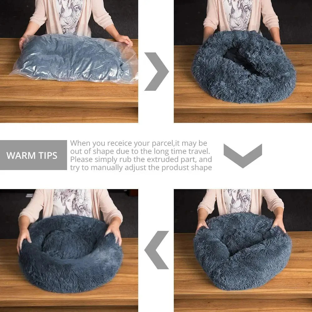 Panier rond moelleux en peluche
