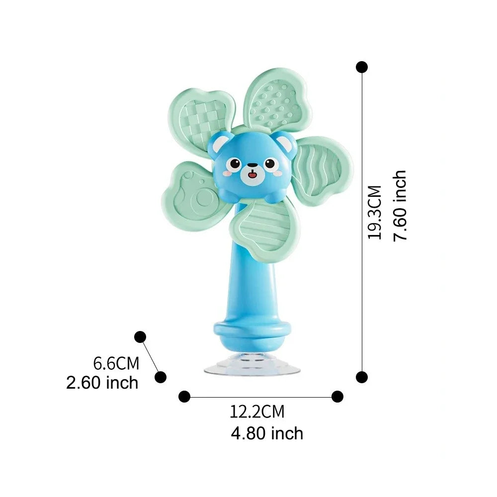Random Color 1 Piece Animal Suction Cup Windmill Spinning Toy, Baby Teething Sensory Toy, High Chair Suction Cup Feeding Tool, Newborn Soothing Tactile Early Education Aid, Baby Developmental Toy, Full-Month Gift