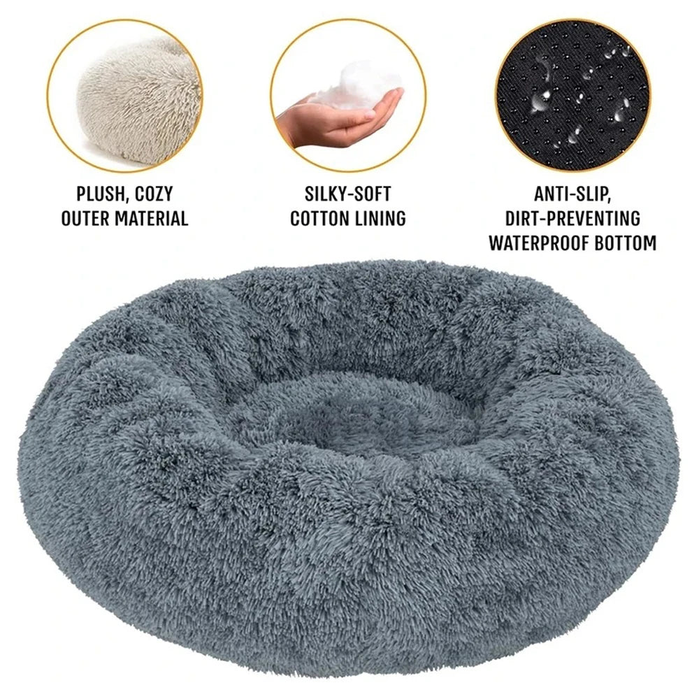 Panier rond moelleux en peluche